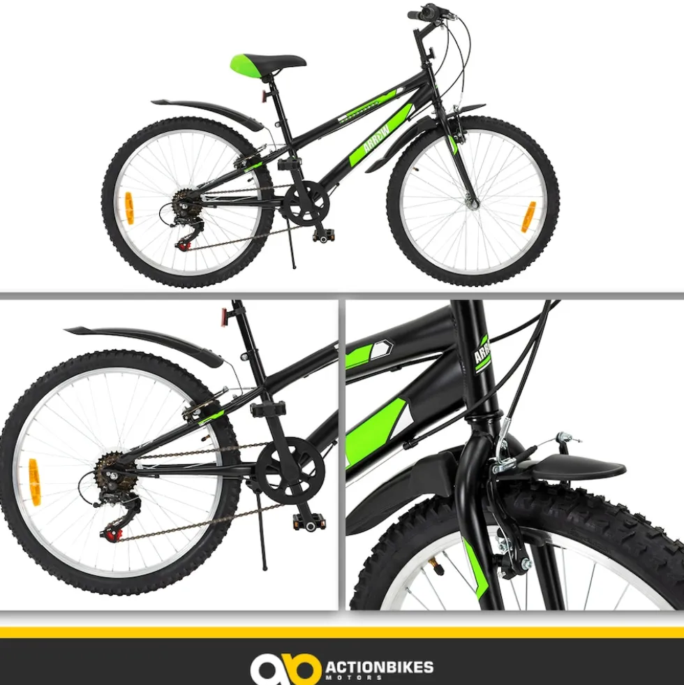Actionbikes Kinderfahrrad Arrow 24 Zoll, Gangschaltung, V-Brake-Bremsen, verstellbar, Diamantrahmen