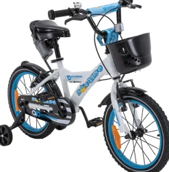 Actionbikes Kinderfahrrad Donaldo 16 Zoll, V-Brake-Bremsen, höhenverstellbar, Stützräder, Korb