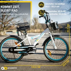 Actionbikes Kinderfahrrad Donaldo 20 Zoll, V-Brake-Bremsen, höhenverstellbar, Seitenständer, Korb