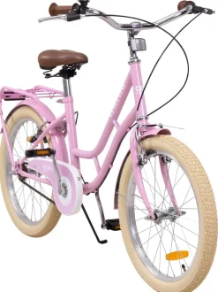 Actionbikes Kinderfahrrad Retrostar 20 Zoll, Rosa, Fahrradständer, Gepäckträger, Sattel gefedert (Rosa)