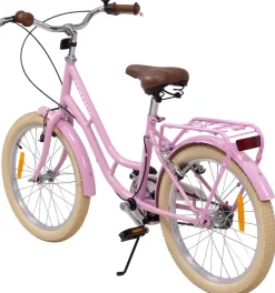 Actionbikes Kinderfahrrad Retrostar 20 Zoll, Rosa, Fahrradständer, Gepäckträger, Sattel gefedert (Rosa)