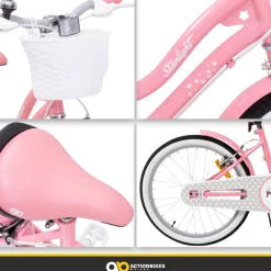 Actionbikes Kinderfahrrad Starlight 20 Zoll, Rosa, Fahrradständer, Korb, Klingel, Kettenschutz (Classic)