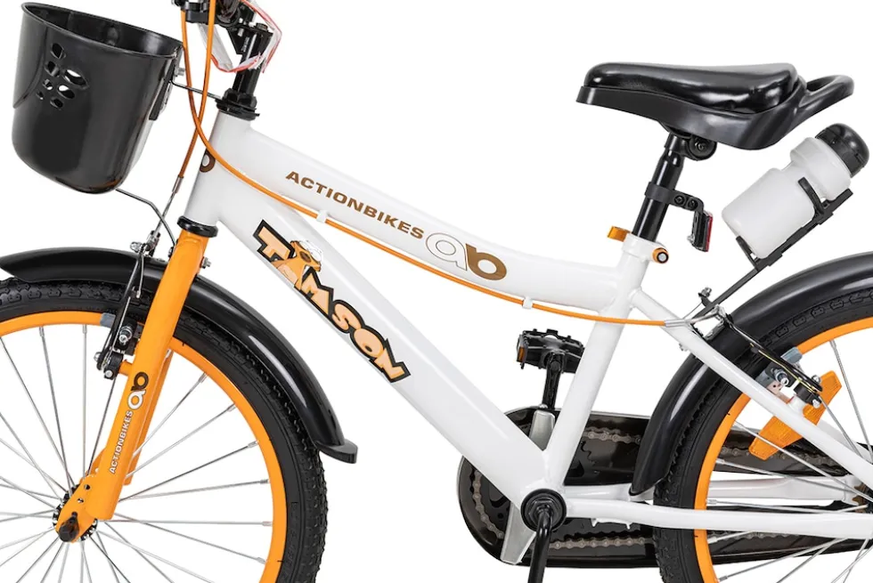 Actionbikes Kinderfahrrad Timson 20 Zoll, V-Brake-Bremsen, höhenverstellbar, Fahrradständer, Korb