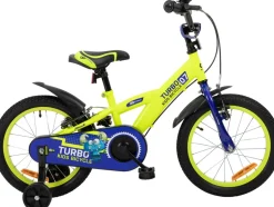 Actionbikes Kinderfahrrad Turbo 16 Zoll, Stützräder, V-Brake-Bremsen, Lenker-/Kettenschutz, Klingel