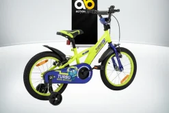 Actionbikes Kinderfahrrad Turbo 16 Zoll, Stützräder, V-Brake-Bremsen, Lenker-/Kettenschutz, Klingel