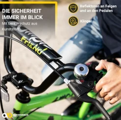 Actionbikes Kinderfahrrad Zombie 20 Zoll, V-Brake-Bremsen, Seitenständer, Reflektoren, Kettenschutz