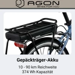 Agon Assist E Bike 28 Zoll Pedelec Damen Elektro Fahrrad 3 Gang Citybike tiefer Einstieg