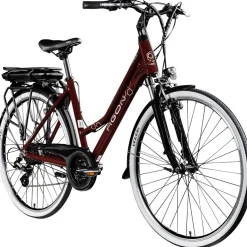 Agon Avesa E Bike Trekkingrad Damen Herren ab 155 cm mit Nabenmotor Pedelec Trekking Fahrrad mit 21 Gang und Beleuchtung StVZO Tiefeinsteiger