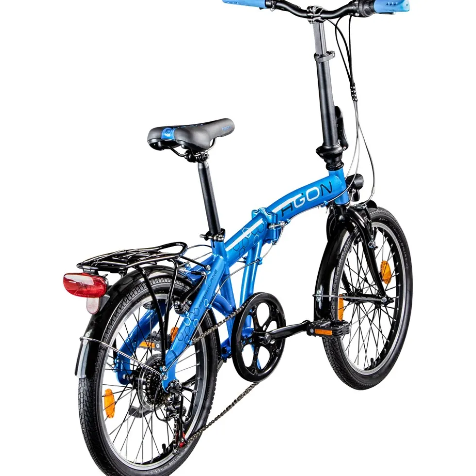 Agon Parklane Klapprad 150 - 185 cm Klappfahrrad mit 6 Gängen Fahrrad Faltrad mit Beleuchtung StVZO und Fahrradständer