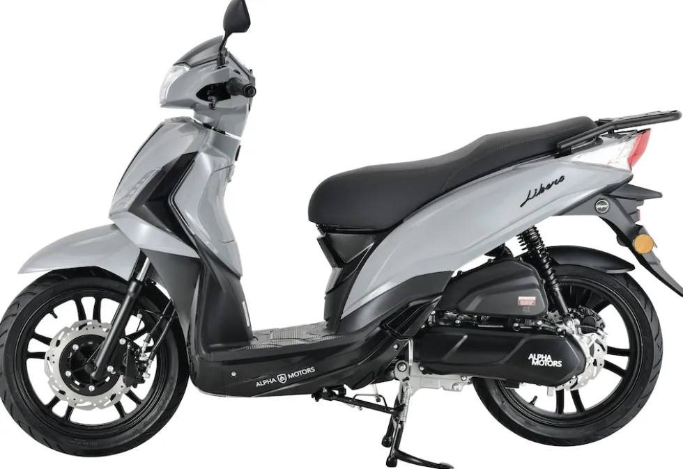 Alpha Motors Motorroller Libero 125 ccm 90 km/h EURO 5+ 16-Zoll grau-schwarz