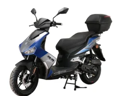Alpha Motors Motorroller Mustang FI 50 ccm 45 kmh EURO 5 blau-grau inkl. Topcase