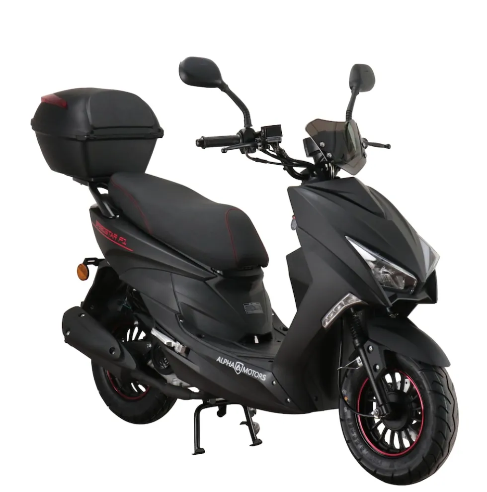 Alpha Motors Motorroller Speedstar FI 50 ccm 45 km/h EURO 5 mattschwarz inkl. Topcase