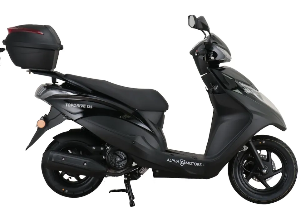 Alpha Motors Motorroller Topdrive 125 ccm 85 km/h EURO 5+ schwarz inkl. Topcase