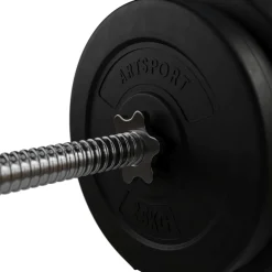 Artsport 3in1 Hantelset mit 2 Kurzhanteln, 1 Langhantel & 1 SZ Curlhantel – 12 Gewichte mit 60kg