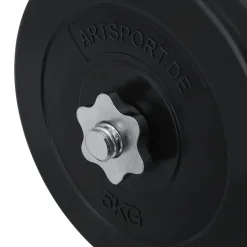 Artsport 3in1 Hantelset mit 2 Kurzhanteln, 1 Langhantel & 1 SZ Curlhantel – 12 Gewichte mit 60kg
