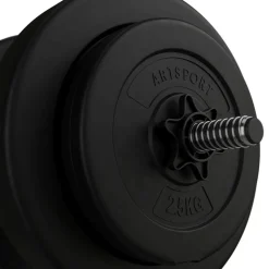Artsport 3in1 Hantelset mit 2 Kurzhanteln, 1 Langhantel & 1 SZ Curlhantel – 12 Gewichte mit 60kg
