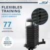 ArtSport Kraftstation ProfiGym 3000 mit 14 Gewichten, 77 kg - Bizeps, Lattzug, Butterfly - Schwarz