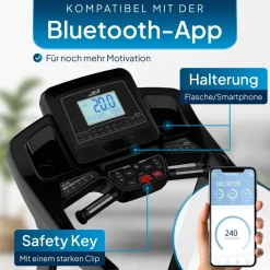 ArtSport Laufband Speedrunner 7000, 20 km/h elektrisch, klappbar mit App & MP3 – Schwarz
