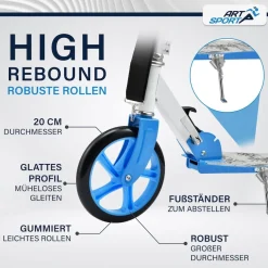 ArtSport Scooter Cityroller Graffity Big Wheel 205mm Räder klappbar höhenverstellbar - ab 3 Jahre