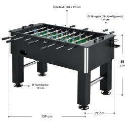 ArtSport Tischkicker Wuzzler – Kickertisch inkl. 2 Bälle mit Getränkehalter – Kicker – Tischfußball