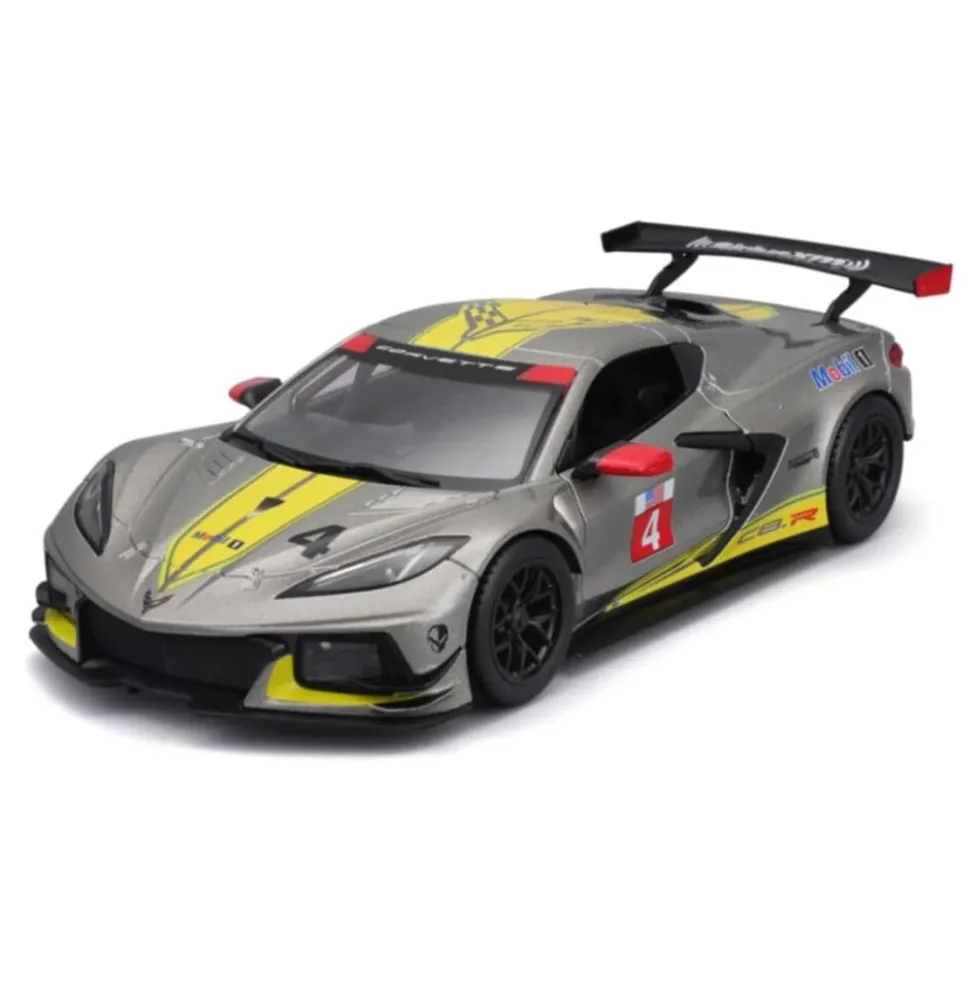 Bburago 18-28024 - Modellauto - Chevrolet Corvette C8R '20 (grau, Maßstab 1:24) Modell Auto