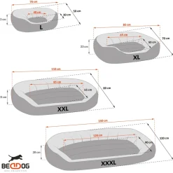 BedDog® Hundebett SUNNY 4in1 oder einfarbig, waschbar, mit Rand, Hundekissen