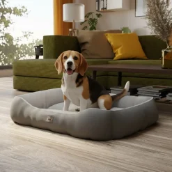 BENNO® Hundebett SAMMY 80x65x17 cm, quadratisch, Polyester, maschinenwaschbar, rutschfest, inkl. Kauknochen