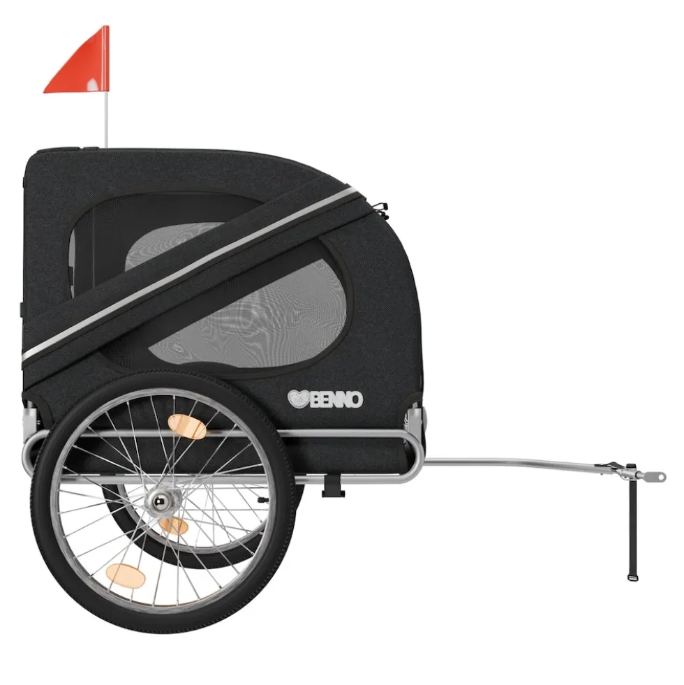 BENNO® Hundefahrradanhänger LUNA Kleintierfahrradanhänger Buggy faltbar, schwarz