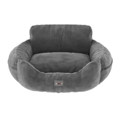 BENNO® Hundesitz BUDDY Autositz für Hunde 55x45x30 cm anthrazit – stabiler Autokorb mit rutschfestem Boden, weicher Polsterung, Gurten & waschbarem Kissen