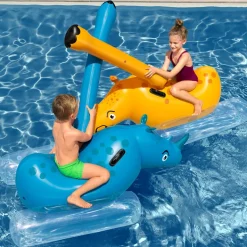 Bestway Poolspiel Nashorn Kinder Wasser Spielzeug 148cm für 2 Personen Poolspiel