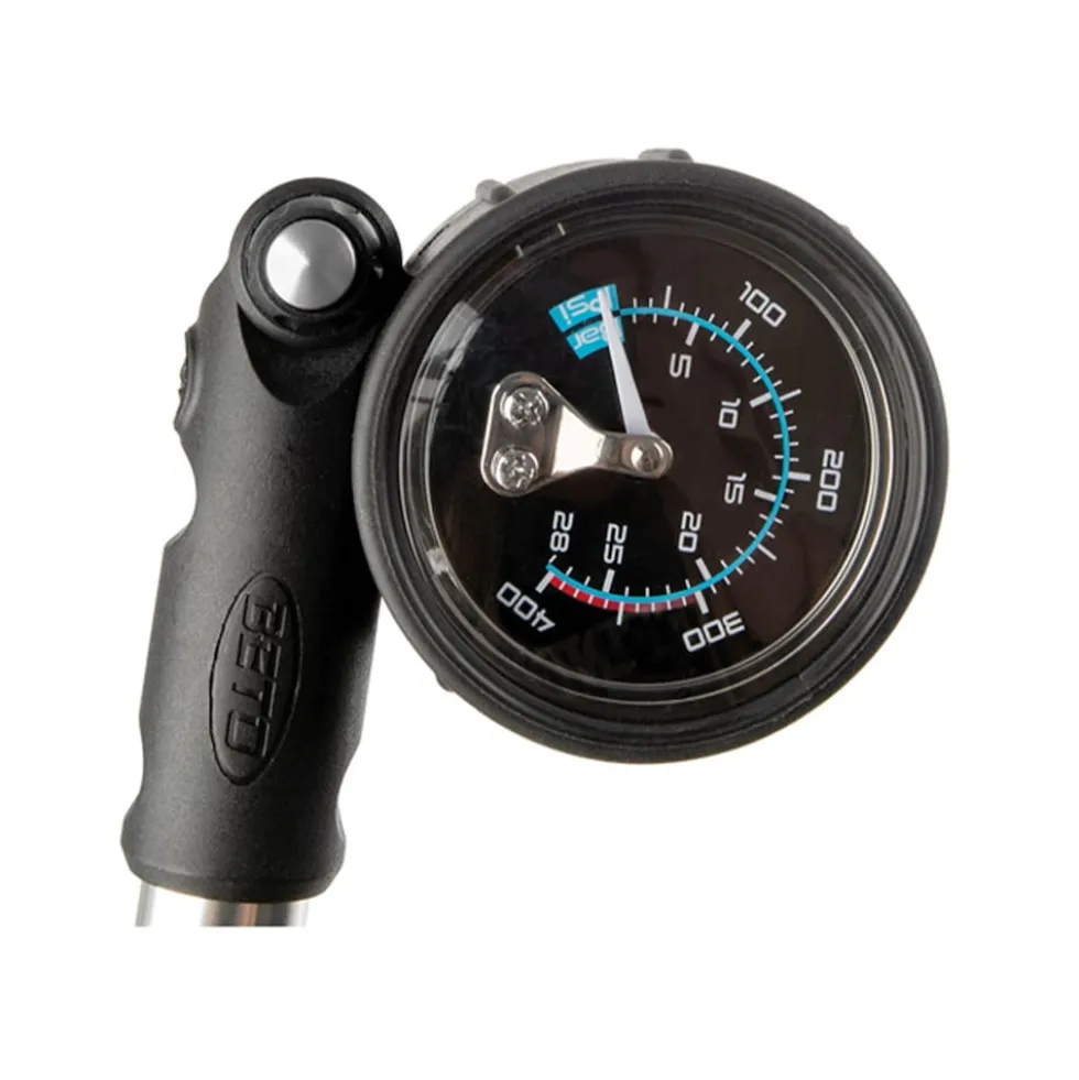 Beto Dämpferpumpe Fahrrad Federgabel Pumpe AV 28 Bar Gabelpumpe mit Manometer 400 PSI Dämpfer Luftpumpe