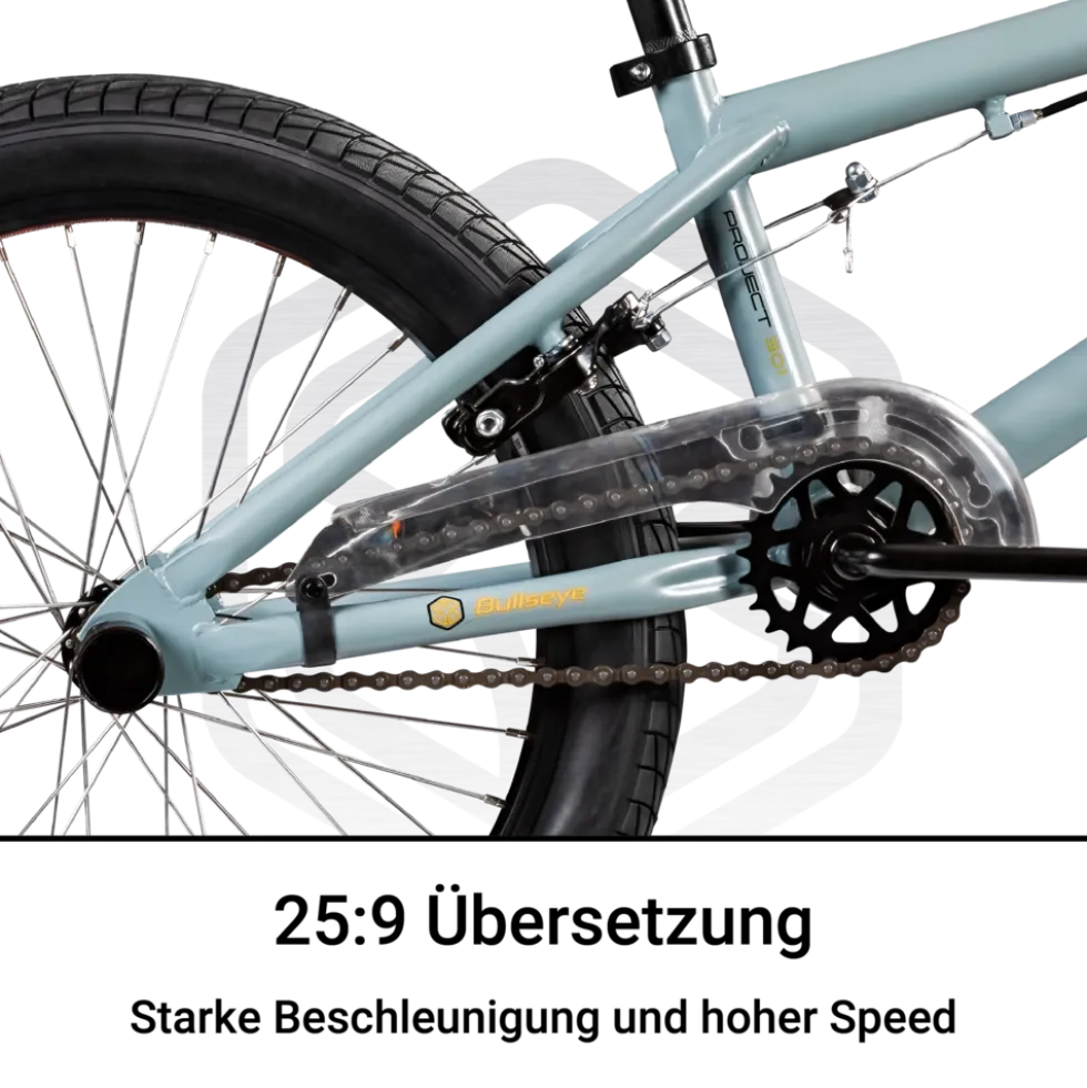 Bullseye Project 301 BMX 20 Zoll Bike Fahrrad 2 Pegs 360° Rotor Freestyle 20 Rad Jugendliche Erwachsene unisex für Tricks