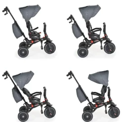 Byox Dreirad Tricycle Pluto, faltbar, EVA-Reifen, Schiebestange, Sitz drehbar grau