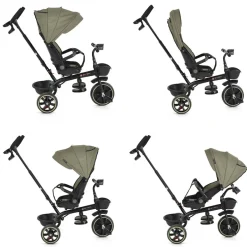 Byox Dreirad, Tricycle Summer, Fußstütze klappbar, Musik, Becherhalter, Körbe grün
