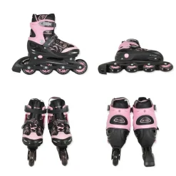 Byox Inliner 2 in 1 Double pink Rollschuhe, PU-LED-Räder, verschiedene Größen S (Gr.30-33)