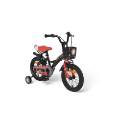 Byox Kinderfahrrad Robo 14 Zoll, Stützräder, Frontkorb, Getränkehalter, Klingel schwarz