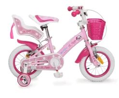 Byox Kinderfahrrad 12 Zoll Puppy, Stützräder, Frontkorb, Puppensitz ab 3 Jahre