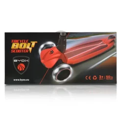 Byox Kinderroller Bolt 3 Räder, höhenverstellbar, klappbar, PU-Räder, ABEC-9 rosa