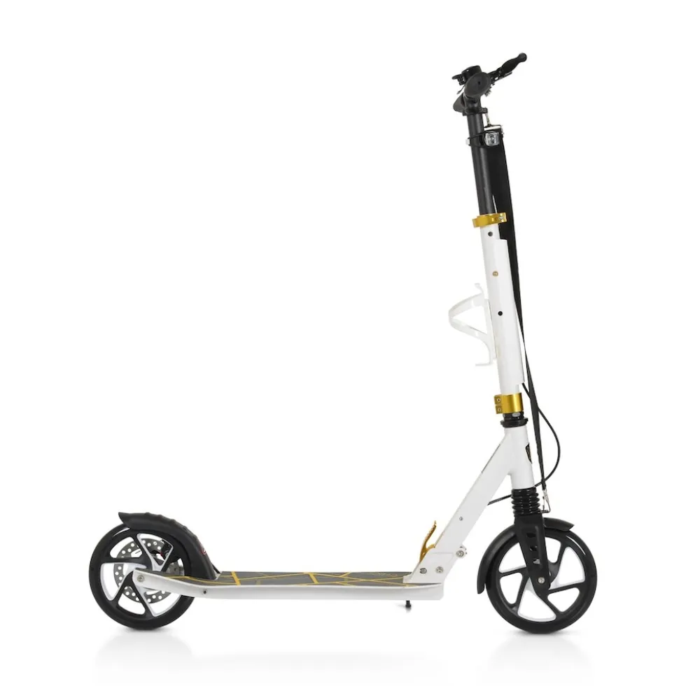 Byox Kinderroller Chic PU-Räder, LED-Licht, ABEC-7 Lager, Seitenständer, faltbar weiß
