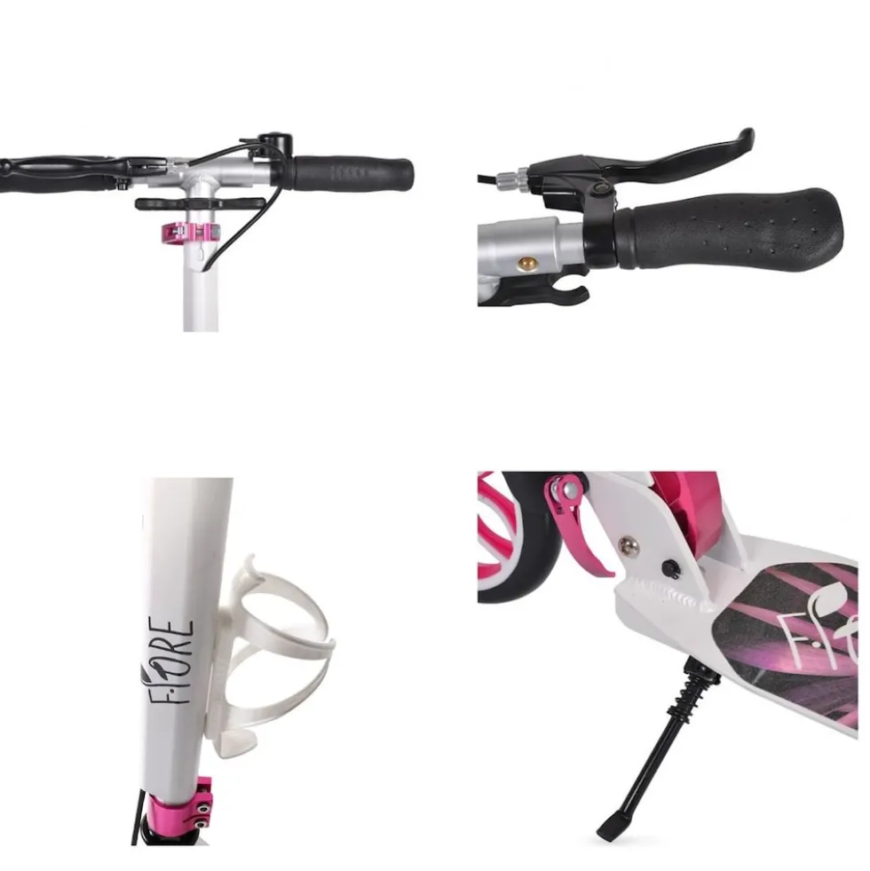 Byox Kinderroller Fiore klappbar Stoßdämpfer Flaschenhalter Bremse bis 100 kg pink