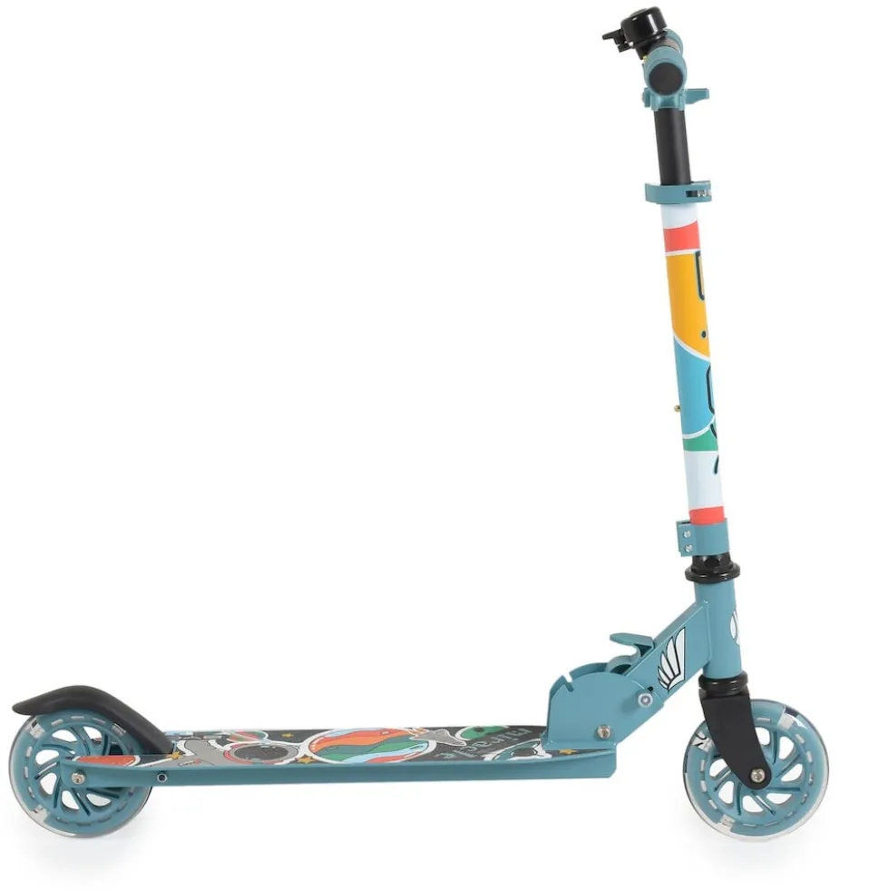 Byox Kinderroller Miracle faltbar LED-PU-Räder ABEC-7 Klingel Höhe einstellbar blau