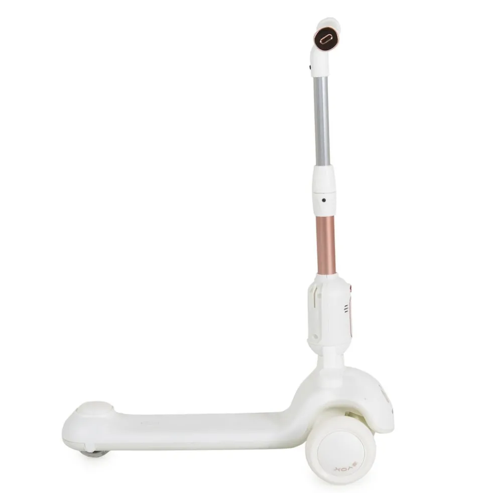 Byox Kinderroller Velvet Royal 2 in 1 Laufrad Musik- und Lichteffekte Fußstütze weiß