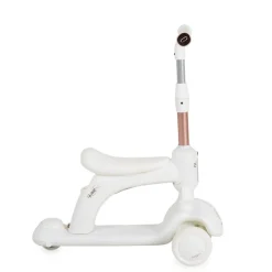 Byox Kinderroller Velvet Royal 2 in 1 Laufrad Musik- und Lichteffekte Fußstütze weiß