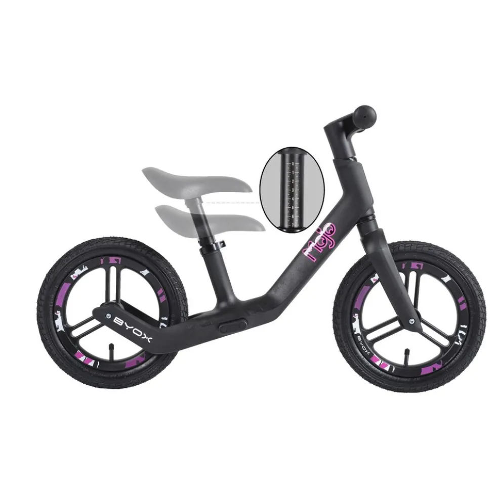Byox Laufrad Mojo 12 Zoll Räder, Lufträder, Lenker und Sattel verstellbar rosa