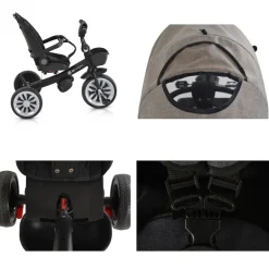 Byox Tricycle Space 3 in 1 Dreirad Getränkehalter, Korb, Schiebegriff, EVA-Räder beige