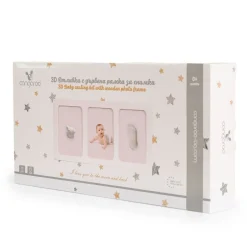 Cangaroo Baby Gipsabdruck 3D Hand- und Fußabdruckset, Fotorahmen aus Holz weiß