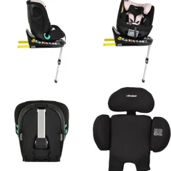 Cangaroo Kindersitz i-Protect i-Size (40-150cm) Gruppe 0+/1/2/3 Stützfuß Isofix rosa