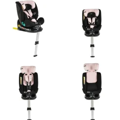 Cangaroo Kindersitz i-Protect i-Size (40-150cm) Gruppe 0+/1/2/3 Stützfuß Isofix rosa