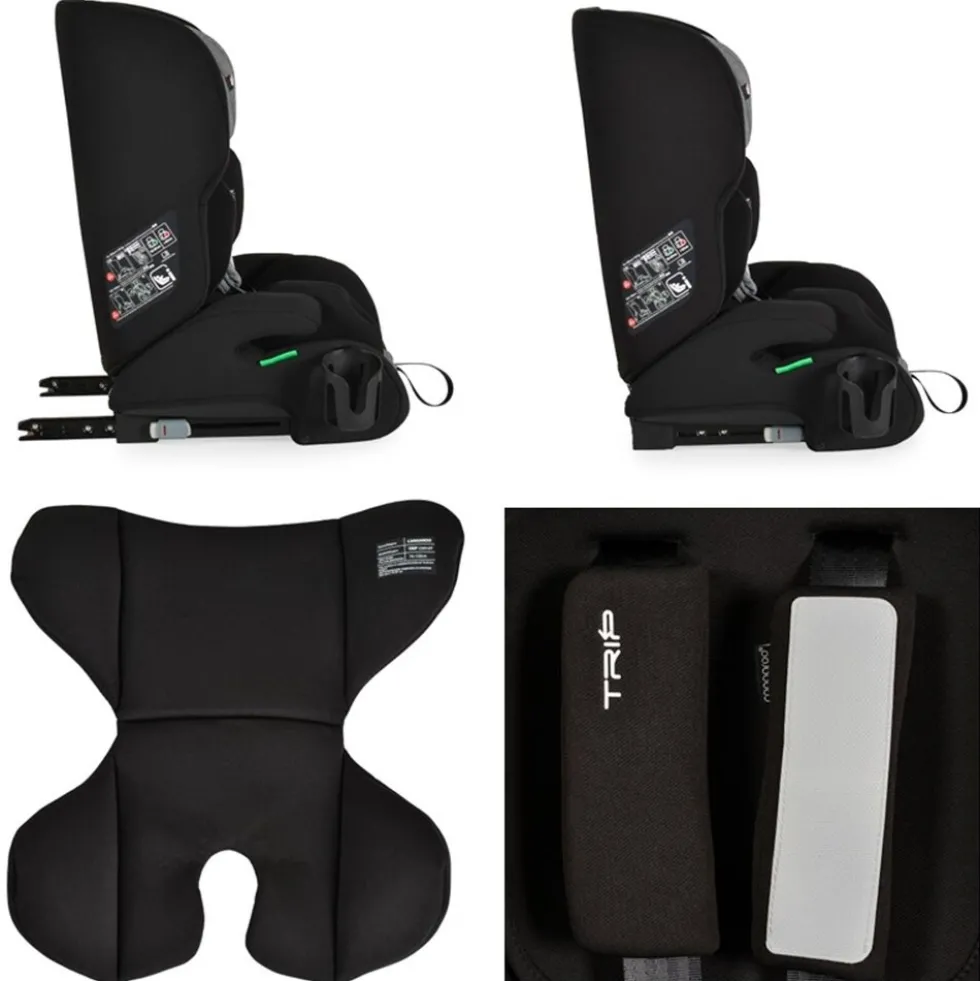 Cangaroo Kindersitz Trip i-Size (76-150cm) Isofix verstellbare Kopfstütze Gurt grau
