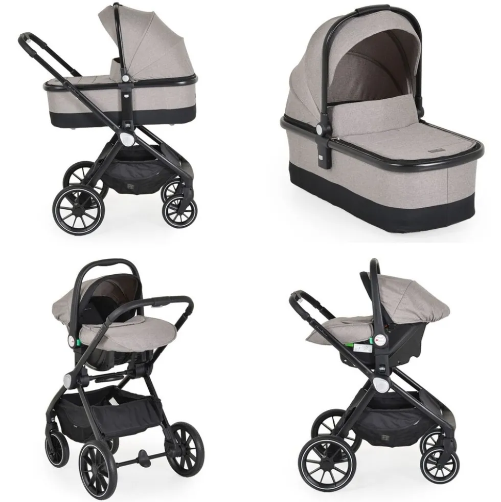 Cangaroo Kombikinderwagen 3 in 1 Christiano Babywanne Babyschale klappbar Tasche beige